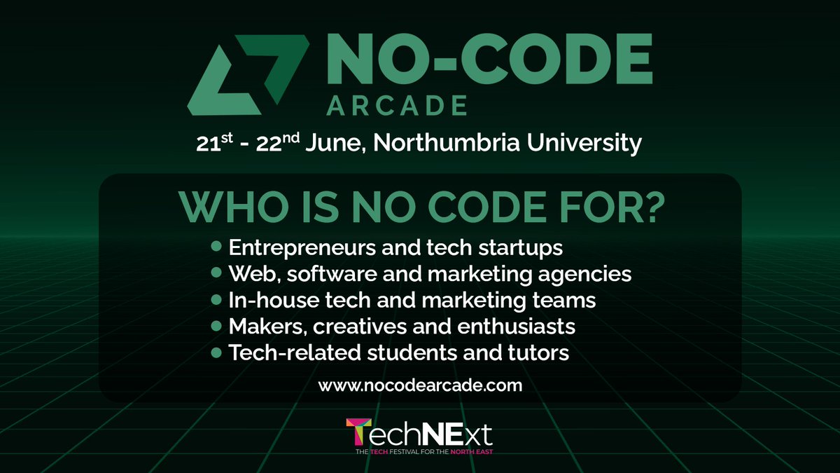 Wanting to know if #NoCode is for you and if our No-Code Arcade is relevant to attend? Well here is a simple breakdown of who should attend our conference.

Tickets are still available on our website: tinyurl.com/ncaticket