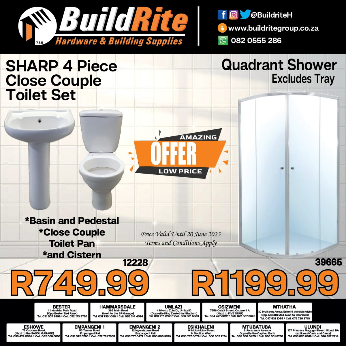 KasiEconomy's tweet photo. Catch these amazing specials at Build Rite Hardware
#sale #buildrite #buildritehardware #BuildRite #buildritehardware #sale #special #buildritehardware #phoenix #Umlazi #hammarsdale #osizweni #empangeni #ngwelezane #esikhaleni #ulundi #eshowe #Mthatha #umtata https://t.co/zLTRSizwFw