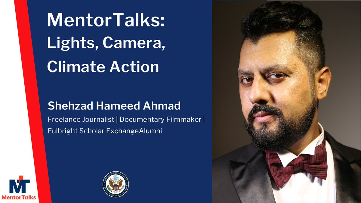 İnsan hakları ihlallerini kameraya almaktan iklim krizinin Hindistan ve diğer ülkelerdeki etkilerine dikkat çekmeye uzanan bir kariyerin hikayesini dinlemek ister misiniz? O zaman, belgeselci ve @FulbrightPrgrm katılımcısı Shehzad Hameed Ahmad'ın katıldığı #MentorTalks bölümünü…