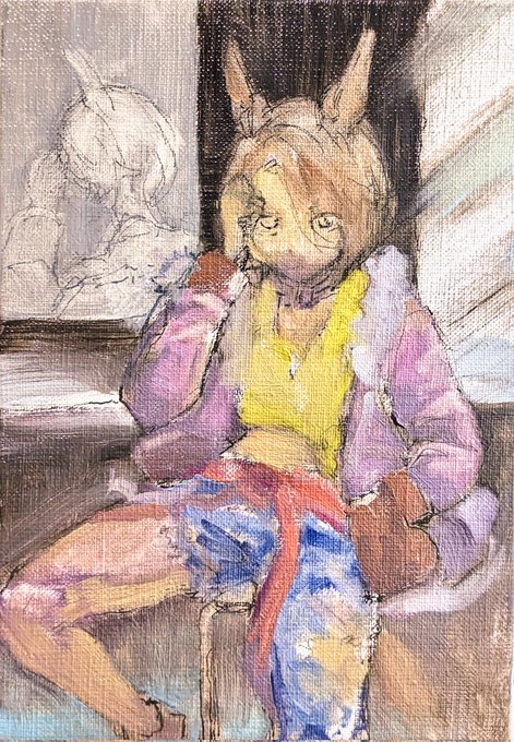 「sitting torn clothes」 illustration images(Latest)｜5pages
