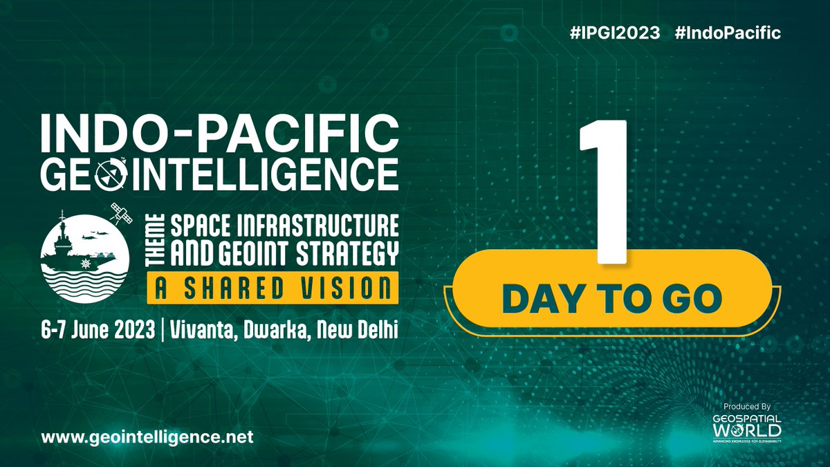 geospatialworld's tweet image. #IPGI #Indopacific #geospatial #defence

We are all set to welcome you to the Indo Pacific GeoIntelligence Conference! With just one day remaining, the excitement is palpable as we gear up for this exceptional event.

Register now and secure your spot 👉 lnkd.in/dH77kmxK