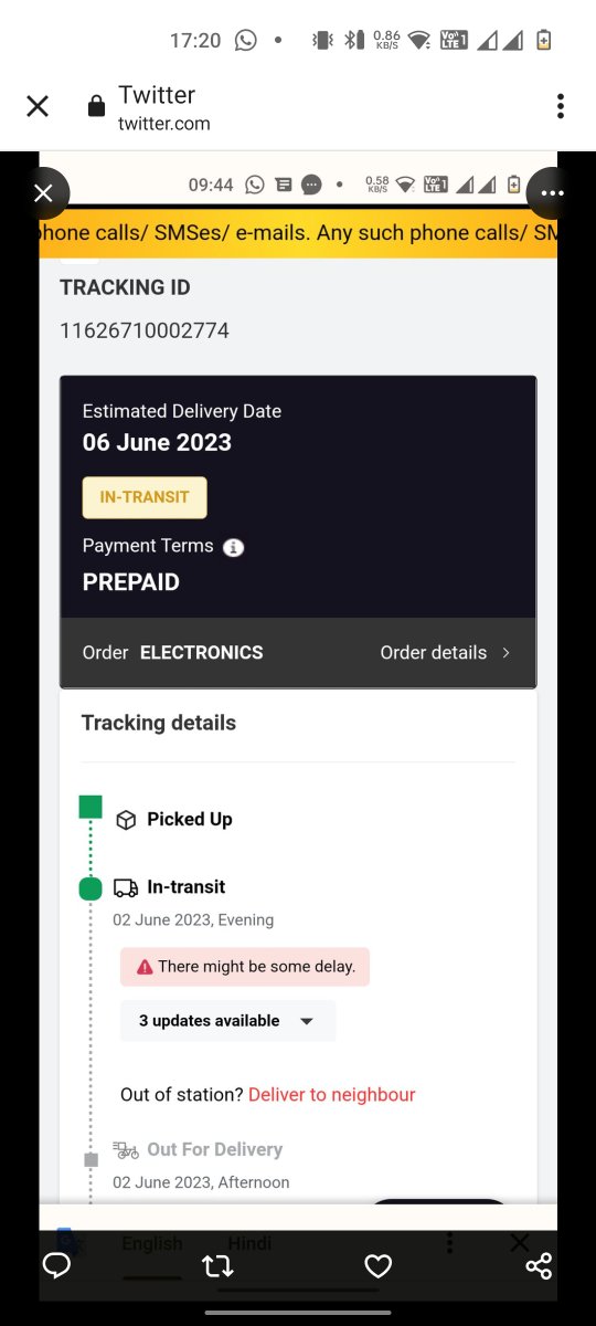 pandaypradeep59's tweet photo. @help_delhivery 
#delivery https://t.co/QGPrZHqAFJ
