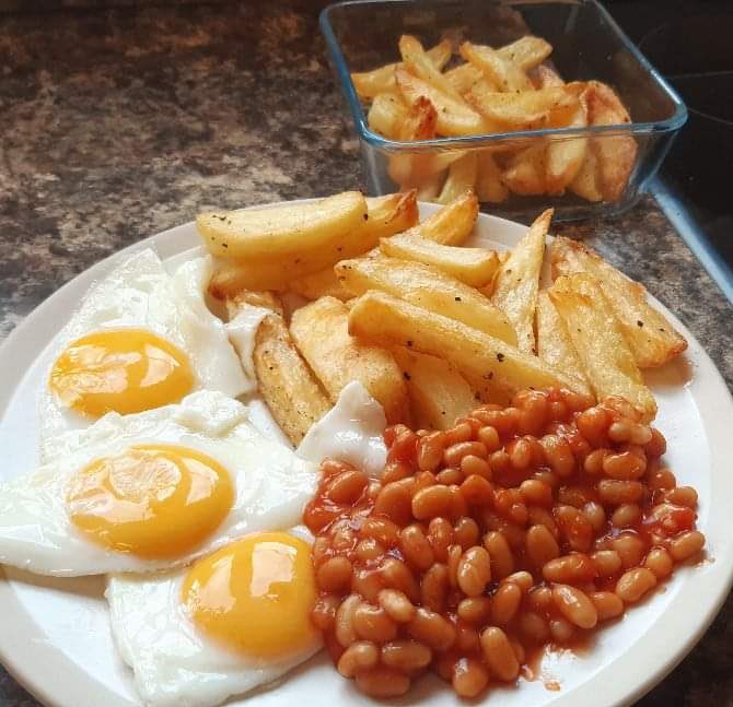 Dinner with Beans on Twitter "Egg, Chips and Beans"