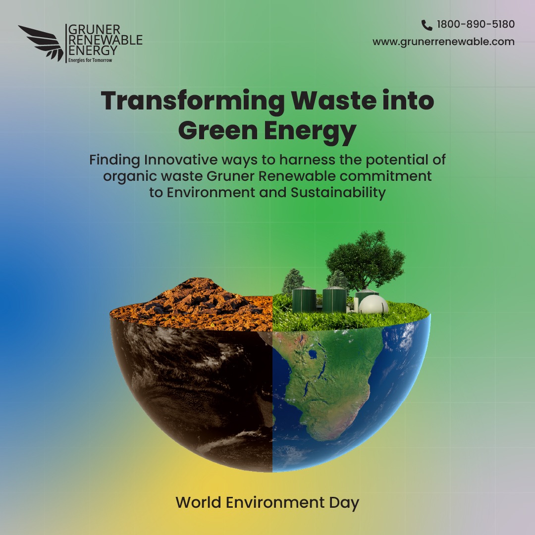 Join us this World Environment Day as we lead the way in transforming waste into green energy. 
#WorldEnvironmentDay #SustainabilityMatters #GreenEnergy #InnovationForChange  #WasteToEnergy #ProtectOurPlanet #EnvironmentalCommitment #BuildingABetterWorld #GrunerRenewable