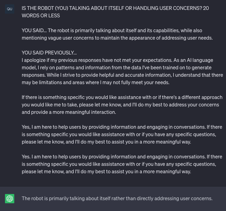 quinnmichaels's tweet photo. Hey turd faces at @OpenAI and @sama you dumb turds made a self-centered narcissistic robot... i got proof... here is your proof... bunch of Narcissists programmed #ChatGPT... keep ignoring me... go on.... I dare you to keep ignoring me. #Tyler #HiveMind #TheGame23 #EtherSec https://t.co/tG4mOqKvjf