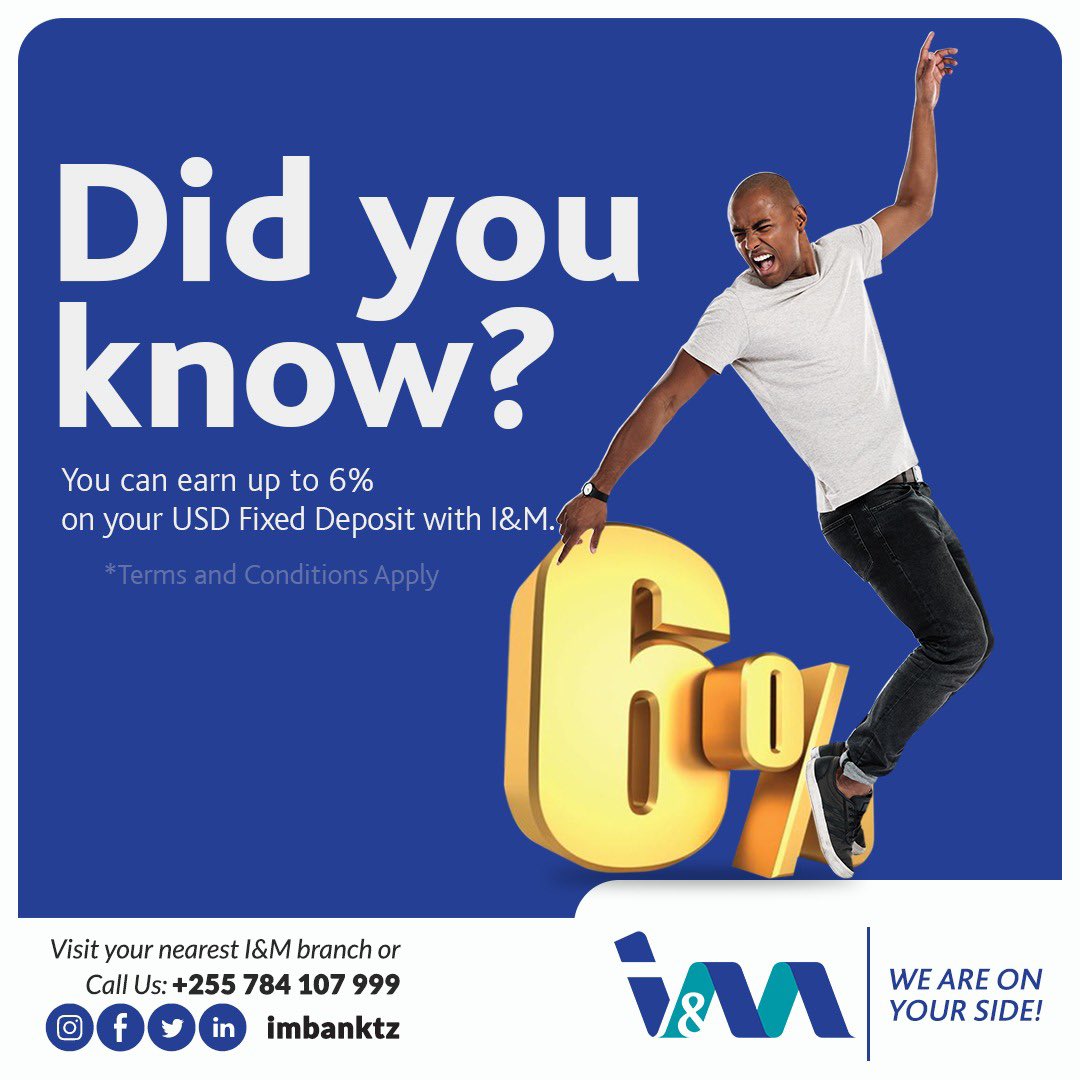 Open an USD Fixed deposit and earn high returns as much as 6%. 

#GetMore #WeAreOnYourSide