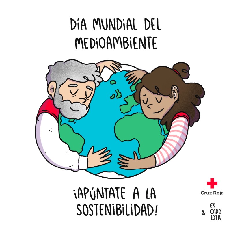 CruzRojaMadrid's tweet photo. Estamos comprometidxs con el medioambiente y por ello trabajamos en actividades y proyectos de sensibilización y concienciación en ámbitos como:

⚡ Pobreza energética
🔥 Prevención de incendios
♻️ Economía circular

[#DíaMundialDelMedioambiente] x @escarolota y #CruzRojaMadrid🌿