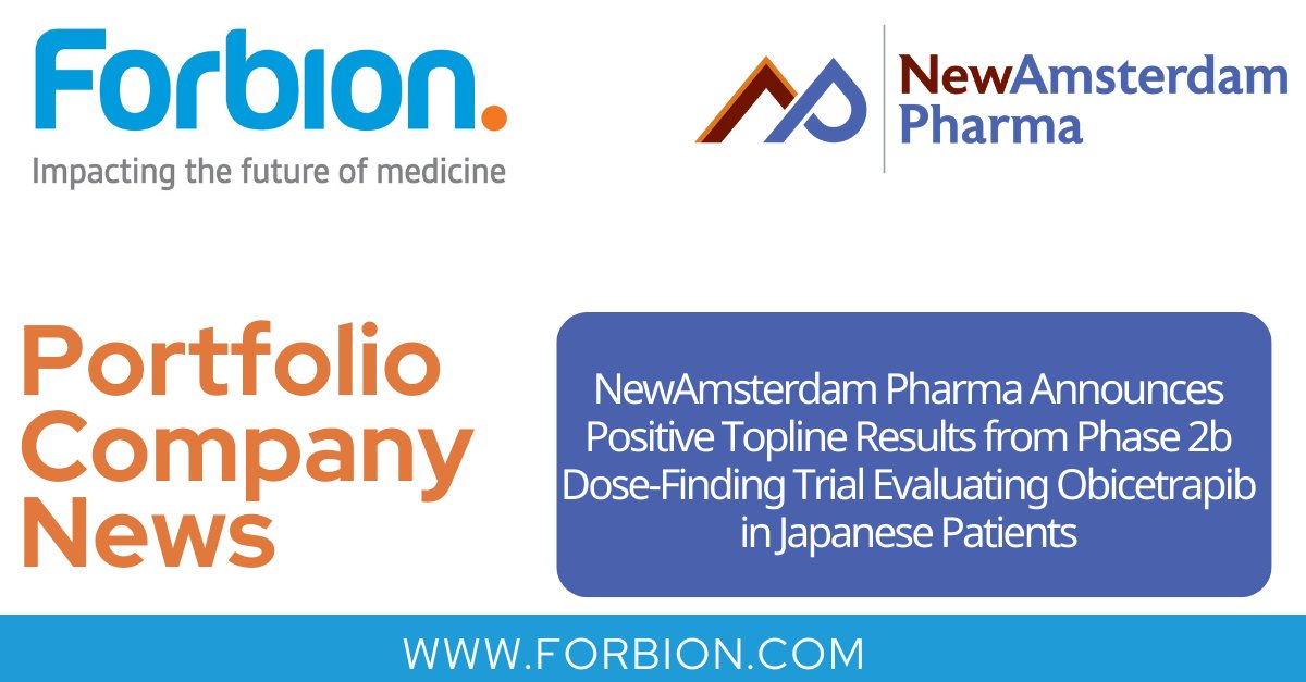 A lot of news coming from our portfolio company @NewAmsPharma See the latest here. forbion.com/en/news/newams… #lifesciences #biotech #portfoliocompany