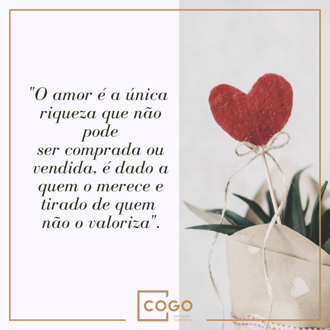 funerariacogo's tweet image. O amor é a única riqueza que não pode ser comprada ou vendida, é dado a quem o merce e tirado de quem não o valoriza!!!!

Cogo homenageando vidas!!!

#cogo #respeito #amor #carinho #cuidado #funeraria #amizade #valorizar