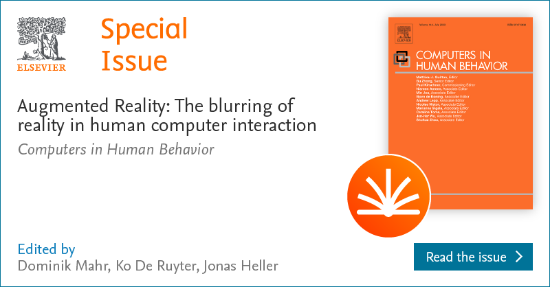 Read this new special issue published in Computers in Human Behavior: Augmented Reality: The blurring of reality in human computer interaction. Edited by <a href="/domahr/">Dominik Mahr</a>, Ko De Ruyter, <a href="/HellerJonas/">Jonas Heller</a>. Read issue spkl.io/60114gonU #AugmentedReality