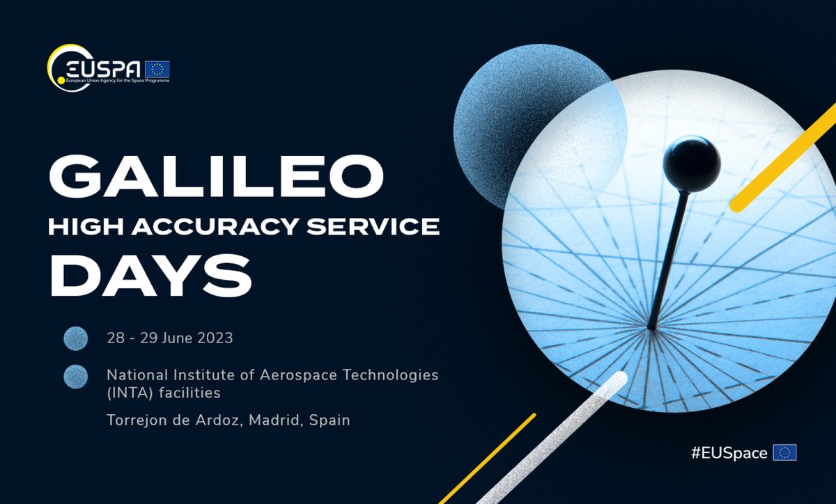 Join us at @intaespana for the first Galileo High Accuracy Service (HAS) Days on 28-29 June! Participants will have opportunity to learn about the latest status and performance of Galileo HAS, don't miss it! Register by 16 June: euspa.europa.eu/newsroom/news/… #EUSpace #useGalileo
