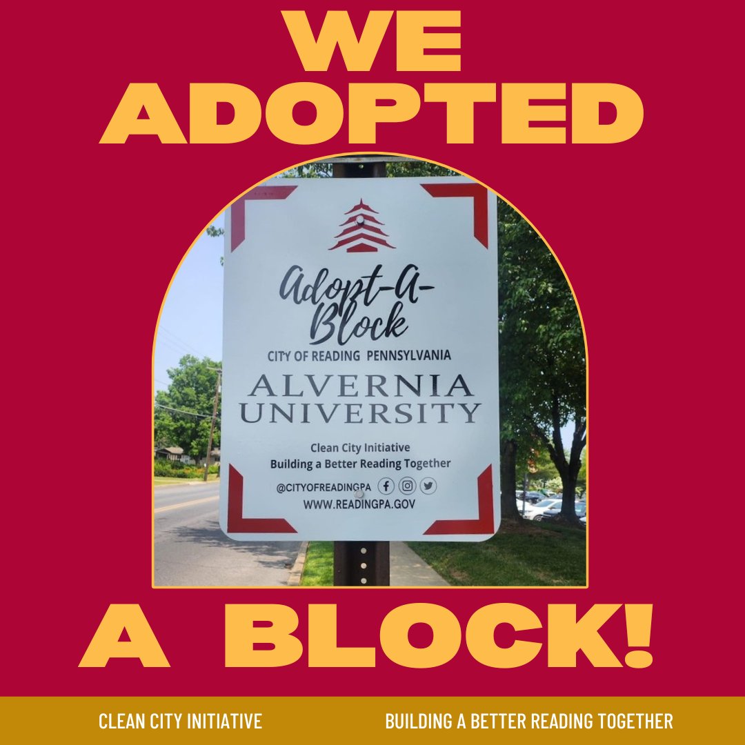 HolleranCenter's tweet photo. We are very excited to participate in the city's Adopt-A-Block program. 

We are thrilled to be part of this cause, which gives us another opportunity for service by helping keep our Alvernia and Reading communities clean! 

This sign can be seen on Upland Ave. https://t.co/6BLPSSAuiX