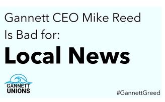 LedgerGuild's tweet image. Today we are expressing full support for our colleagues in @Gannett newsrooms engaging in walkouts. The actions call attention to the abysmal record of CEO Mike Reed as a shareholders' meeting takes place today. 
Reed is destroying newsrooms, decimating local news coverage.