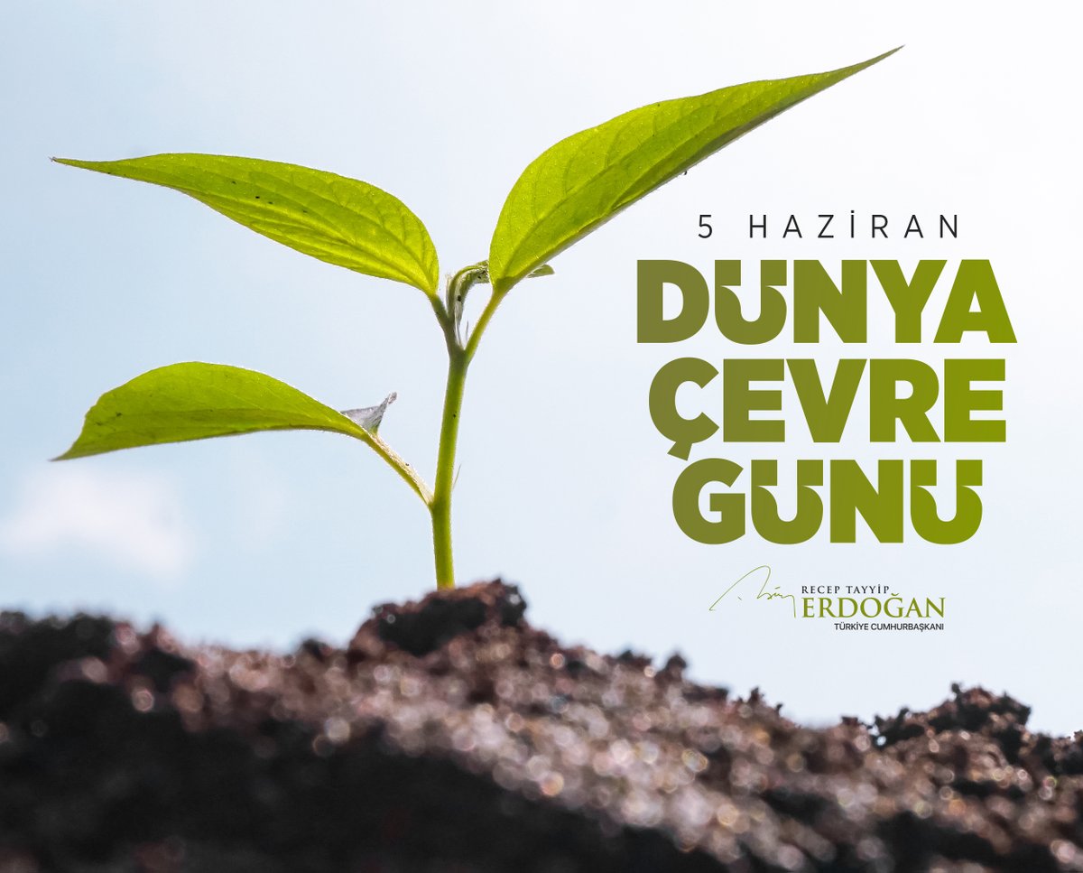 Dünya Çevre Günü’nü tebrik ediyor; doğal zenginliklerimizin korunması ve gelecek nesillere aktarılması hususunda tüm vatandaşlarımı duyarlı olmaya davet ediyorum. Türkiye olarak icra ettiğimiz pek çok çalışmayla daha yaşanabilir bir dünya için gayret göstermeye devam edeceğiz.