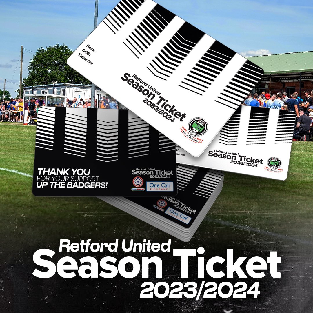 Retford United on Twitter "𝗦𝗲𝗮𝘀𝗼𝗻 𝗧𝗶𝗰𝗸𝗲𝘁 𝟮𝟬𝟮𝟯/𝟮𝟬𝟮𝟰 Our season tickets are now available to