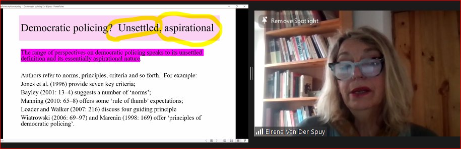 Dr Dorcas B LLD. (UP) (@basimanyaned) on Twitter photo #AHRC2023_APOC Now! @ Prof Elrena van der Spuy
<a href="/UCT_Crim/">Criminology UCT</a>
deciphering the concept of 'Democratic policing'
What is democratic policing?? #AHRC2023_APOC Now! @ Prof Elrena van der Spuy
<a href="/UCT_Crim/">Criminology UCT</a>
deciphering the concept of 'Democratic policing'
What is democratic policing??