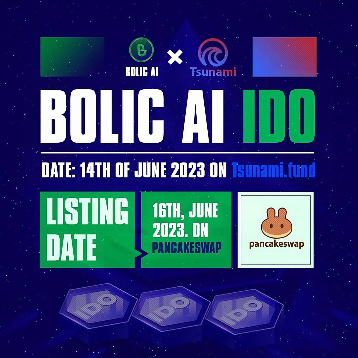 Exciting news! Our highly anticipated IDO will take place on Tsunami, June 14th, 2023. Don't miss out on the opportunity to be part of our revolutionary project. Stay tuned for more details on how to participate.

tsunami.fund/projects/BOLIC…

#IDO #presale #WLGiveaways #AI #BSC #BTC
