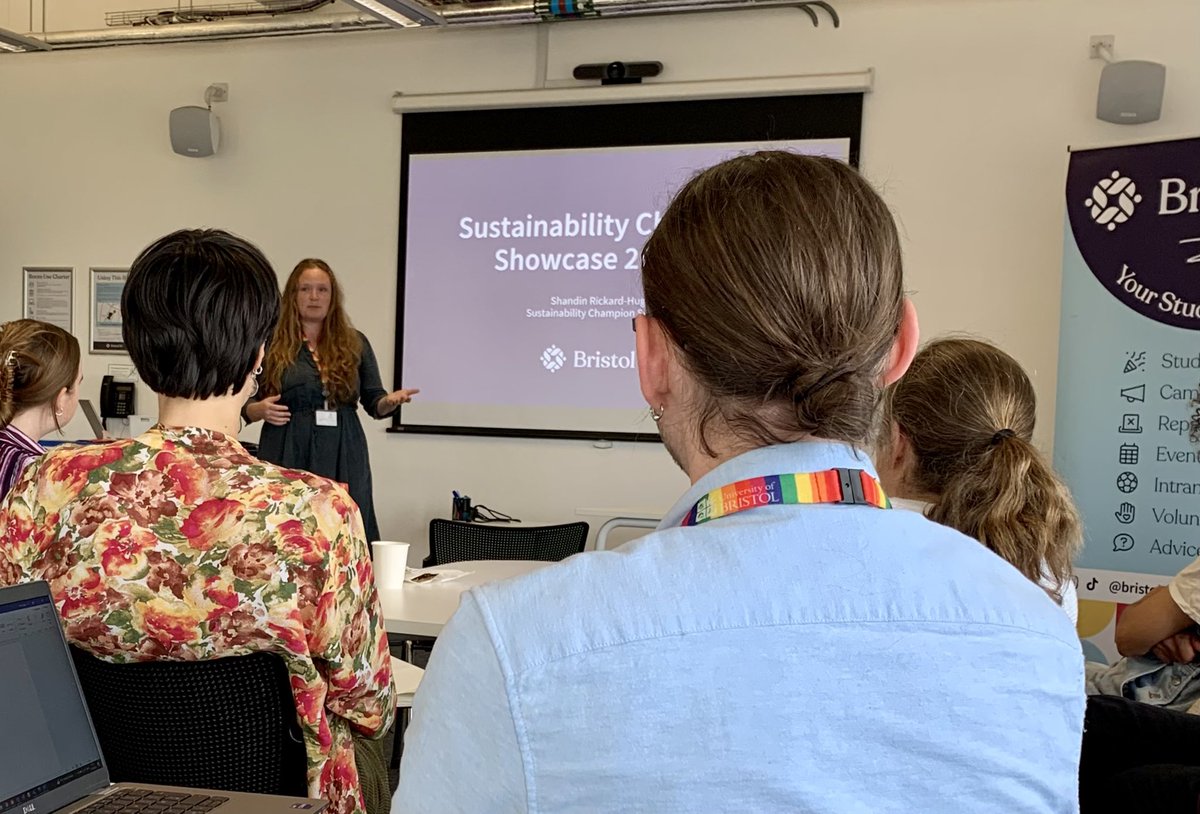 Great to be at the @Bristol_SU Sustainability Champions Showcase this afternoon. Student champions are paid, working with faculty academics & staff to embed sustainability in curriculum. Fantastic initiative!