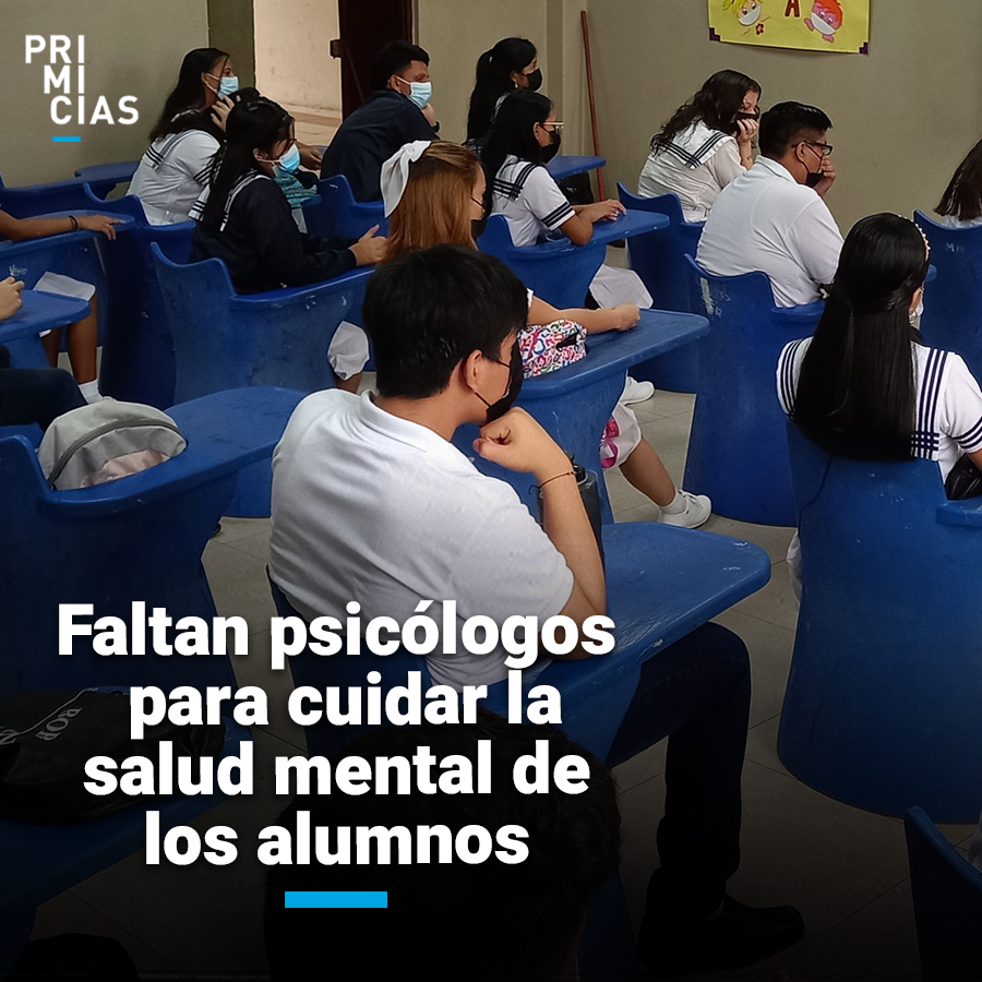 Primicias's tweet photo. En Ecuador, hay déficit de psicólogos: solo hay uno para cada 1.300 estudiantes. Deben enfrentar casos de suicidio, acoso y violencia escolar. https://t.co/Nn8DrbKr8u https://t.co/ZkClEaKGvh