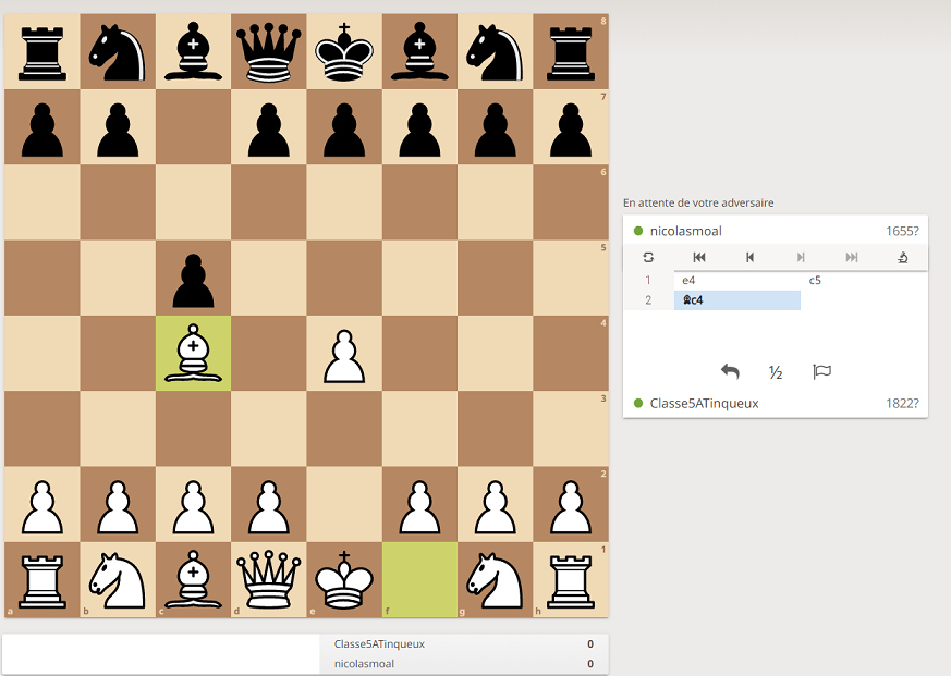 Bonjour @okkin_29 !
Nous jouons notre Fou en c4.
#Quotichess