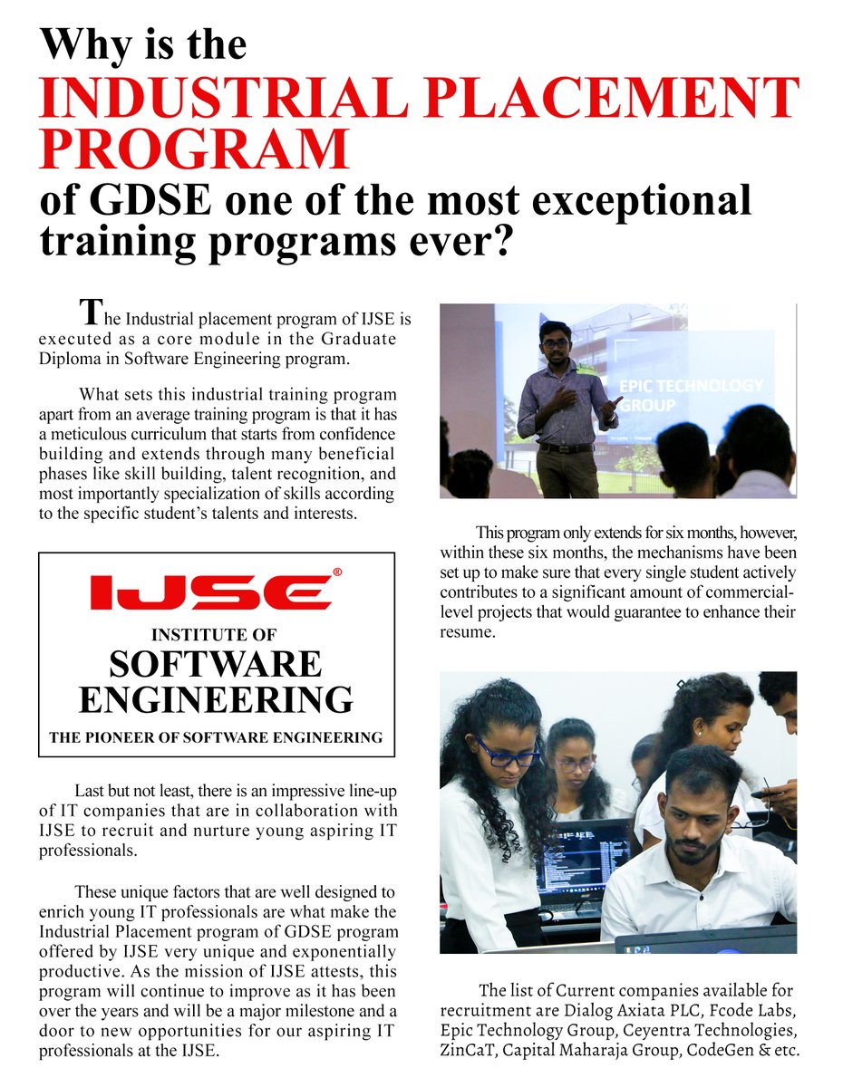 Why is the Industrial Placement program of GDSE one of the most exceptional training programs ever?
#IJSE #GDSE #industryplacemet