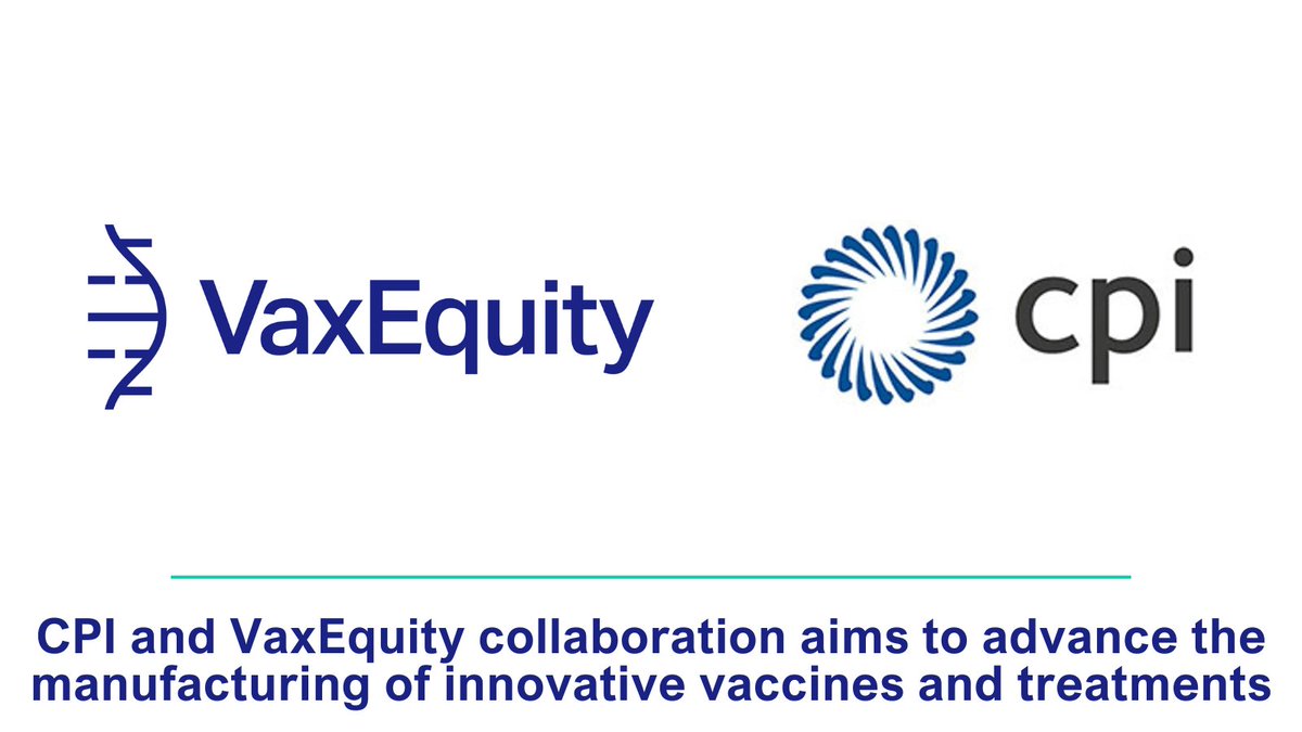 New #collaboration news: <a href="/innovateuk/">Innovate UK</a> has awarded approximately £700,000 to our exciting new #partnership with <a href="/ukCPI/">CPI</a> to help develop the #manufacturing process of innovative vaccines and treatments: vaxequity.com/news-and-event…