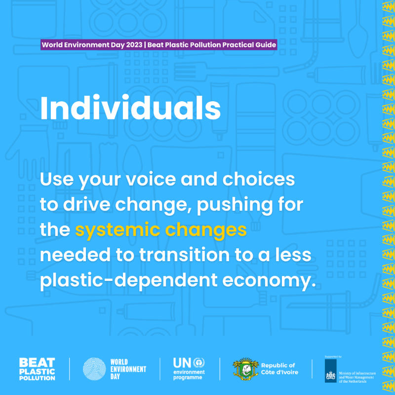 UNEP's tweet photo. Plastic pollution is preventable.

On #WorldEnvironmentDay, this new Practical Guide shows how everyone can contribute to the solutions to #BeatPlasticPollution.

https://t.co/9JzBopXETf