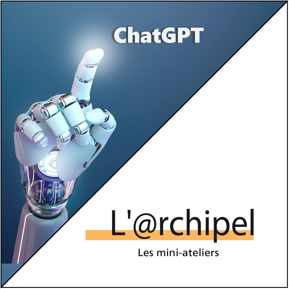 Mini Atelier du Jeudi😃: le 08 juin en distanciel de 13h à 14h 
ChatGPT - potentiel et limites, utilisation pratique et éthique de l'utilisation
#intelligenceartificielle #IA #formation 
Pour en savoir plus : bit.ly/3qquHEy