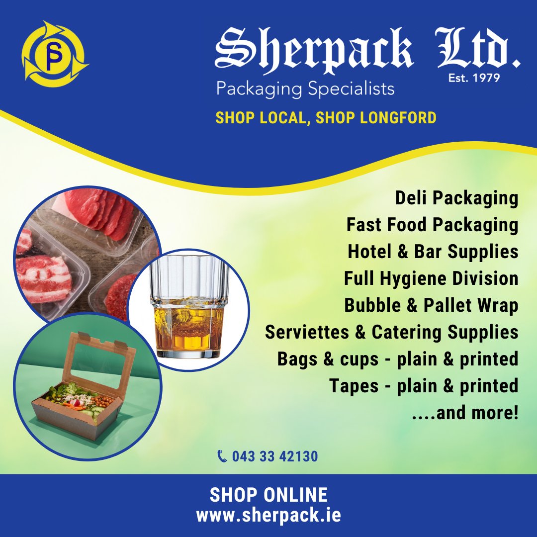 If you're running a café, bar, restaurant, retail outlet or catering business - Sherpack is your one-stop-shop

Our friendly team are always happy to assist and bulk discounts are available

sherpack.ie

#packaging #longford #retail #hospitality #catering #barsupplies