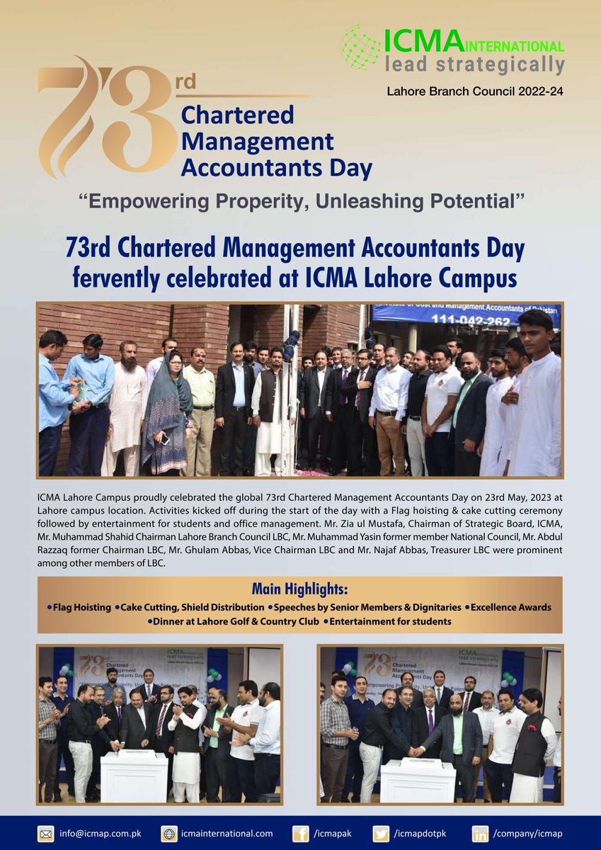 ICMA International on Twitter "Highlights of ICMA Lahore Campus