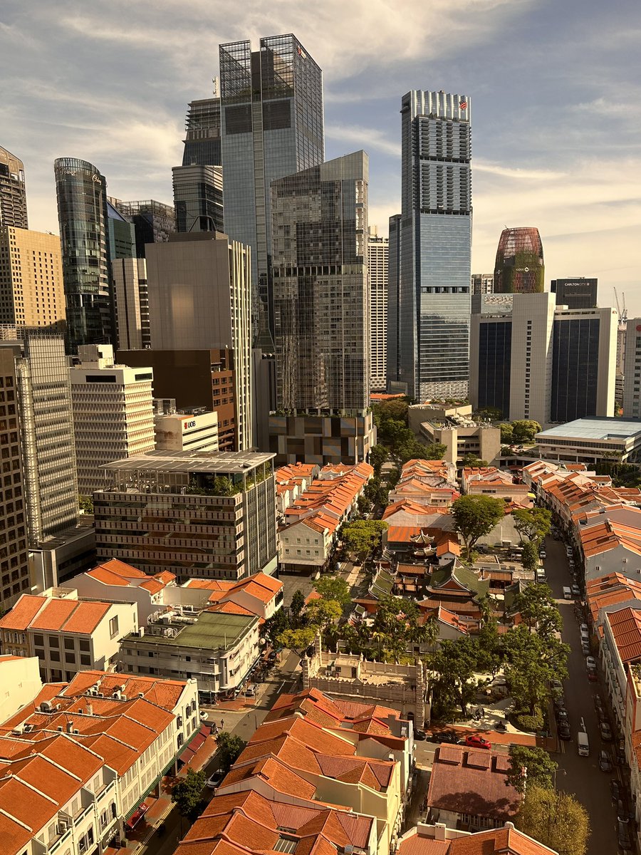 Cool view of our office on the left and the temple in front that is our landlord (and a very old established charity) in Singapore.