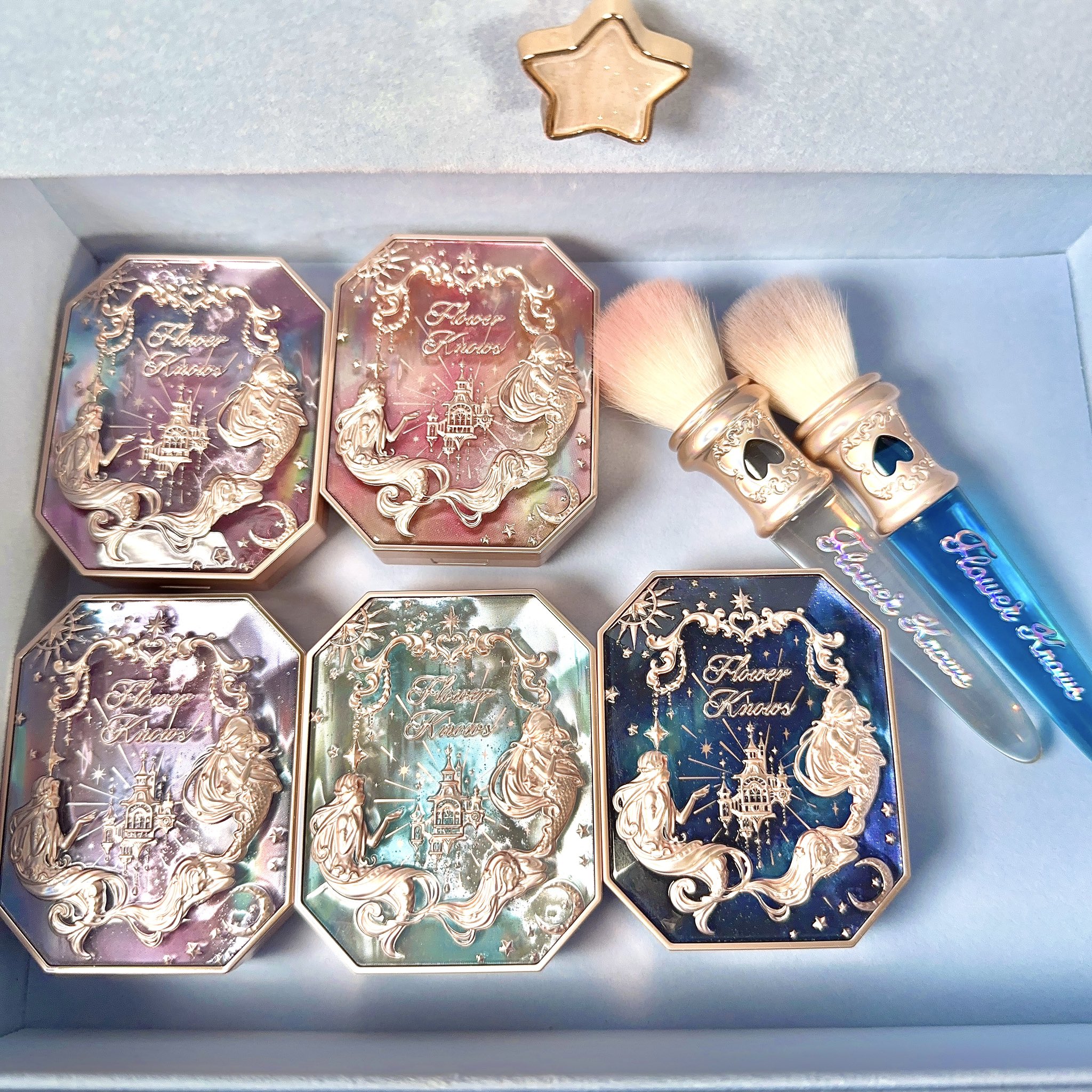 フラワーノーズ　メイクボックス　moonlight Mermaid 美品 Flower Knows Moonlight Mermaid 01 SNOW GODDESS Jewelry Blush