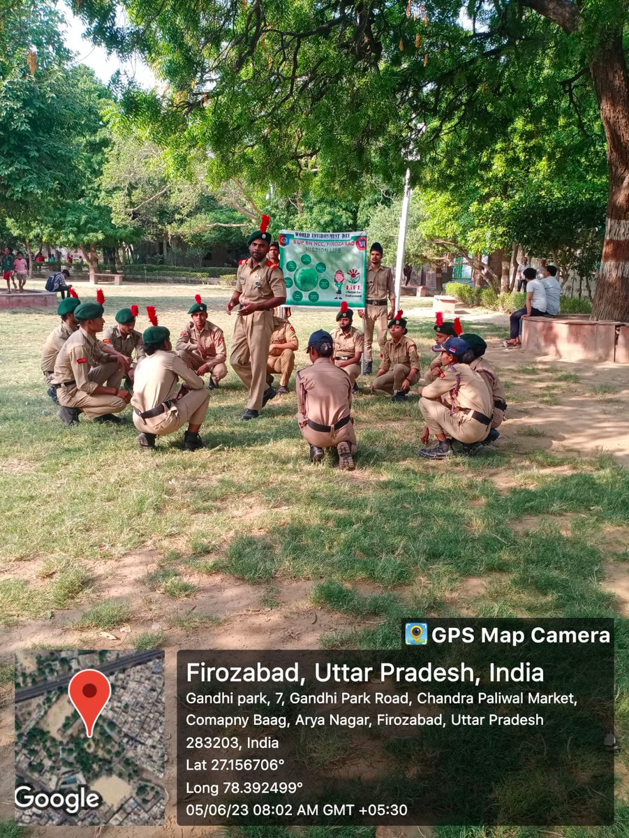 6Upncc's tweet photo. World Environment Day observed under Mission Life (Life Style For Environment) by 6 UP Bn NCC Firozabad today 05 Jun 2023
Activities organised by cadets of battalion 
   - Essay competition
   - Poster making 
   - Awareness rallies
   - Nukkad natak
   - Plog run https://t.co/7Ka0Vxscnp