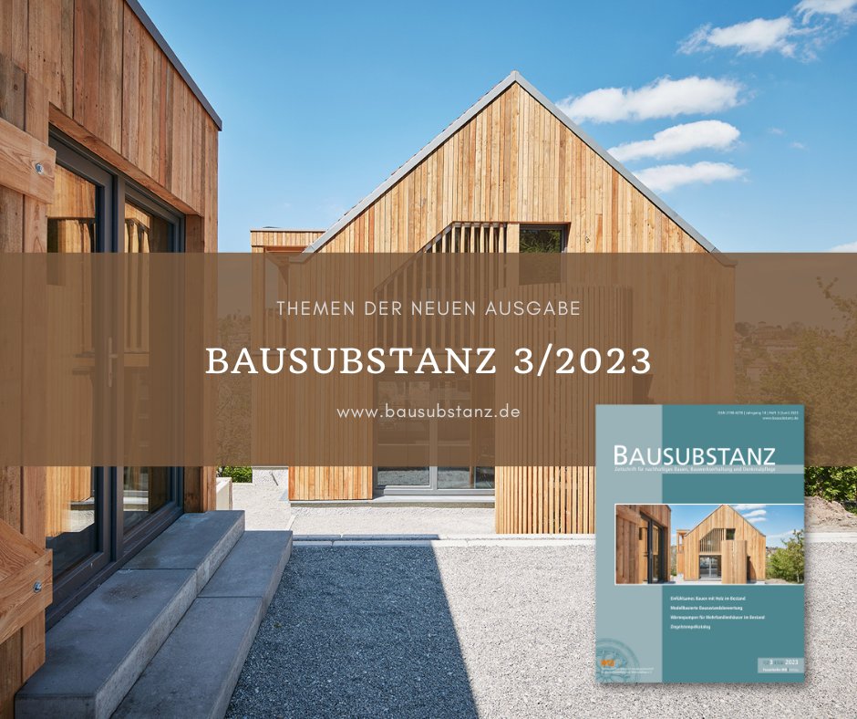 Die neue Ausgabe der BAUSUBSTANZ ist im Druck &amp;   schon in der App abrufbar!
=> Bauen mit Holz im Bestand
=> Modellbasierte Bauzustandsbewertung
=> Wärmepumpen für Mehrfamilienhäuser im Bestand
=> Energetische Optimierung von Depots und Archiven
Leseprobe: bausubstanz.de/zeitschrift/ak…