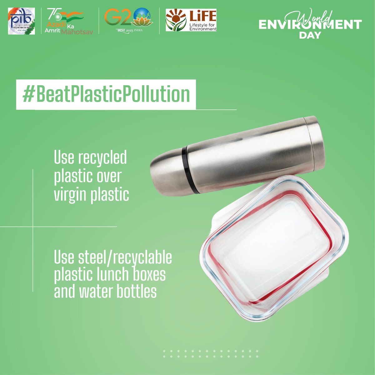 PIB India on Twitter " ️Use recycled plastic over virgin plastic ️Use