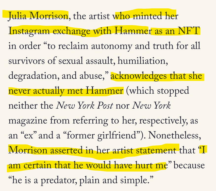 ChristinaYeld's tweet photo. False allegations are the norm. Here the case of #ArmieHammer. #JuliaMorrison never met him but stated : 'I'm certain he would have hurt me'
We're in very very dark time of moral panic and nonsense in which pathological liars and people with mental health issues are thriving. https://t.co/KPZhdXeGd1