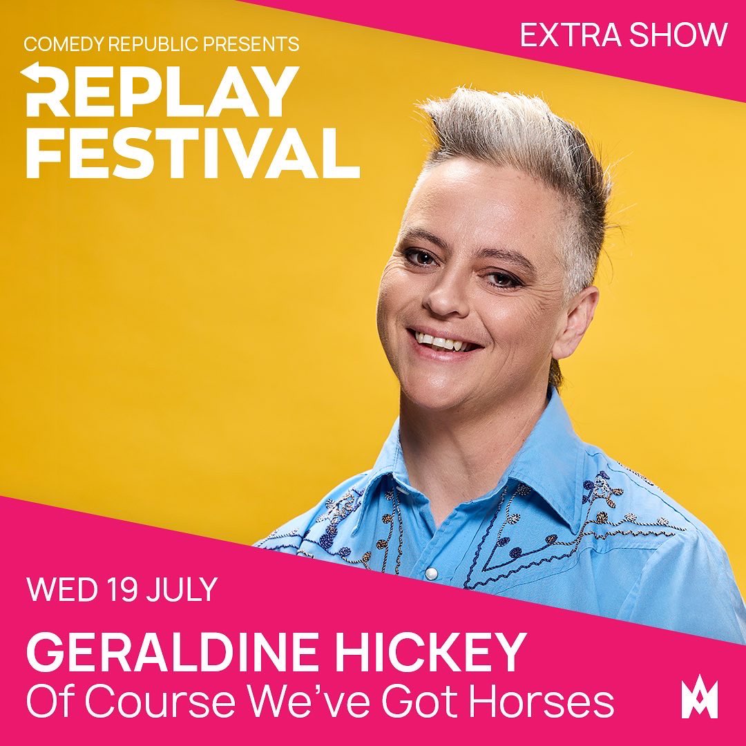Comedy Republic (@comedyrepublic_) on Twitter photo We’ve added an EXTRA <a href="/geraldinehickey/">Geraldine Hickey</a> show during Replay Festival due to popular demand!
Of Course We’ve Got Horses is a joyful hour that “cements her as one of the festival’s feel-good champions” - The Saturday Paper.
⏰ Wed 19 July
Book now at comedyrepublic.com.au We’ve added an EXTRA <a href="/geraldinehickey/">Geraldine Hickey</a> show during Replay Festival due to popular demand!
Of Course We’ve Got Horses is a joyful hour that “cements her as one of the festival’s feel-good champions” - The Saturday Paper.
⏰ Wed 19 July
Book now at comedyrepublic.com.au