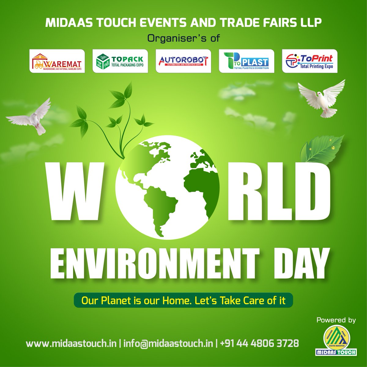 warematexpo's tweet photo. 🌍 Happy World Environment Day! 🌿 Let's come together and make a positive impact on our planet. 🌎
#WAREMAT #TOPACK #AutoRobot #TOPRINT #TOPLAST
August 04, 05 & 06, 2023
CODISSIA Trade Fair Complex, Coimbatore
Organized by
Midaas Touch Events and Trade Fairs LLP
https://t.co/3Z2f6SkoiX
🌱💚 #WorldEnvironmentDay #SustainableLiving #ProtectOurPlanet #WorldEnvironmentDay2023 #WorldEnvironmentalDay #GoGreen #GoGreenChallenge #OurWorldOurFuture #OurWorldOurHome #ourplanetourhome #EnvironmentDay #environmentalchallenges
