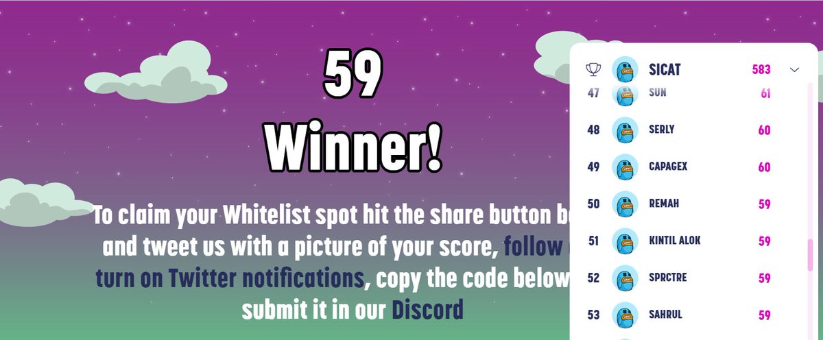 RemahBeras's tweet photo. I just confirmed my free token airdrop giveaway for the @kaijulegendsNFT launch, play the whitelist game below and score over 25 to unlock a unique whitelisting code!  

Game link - https://t.co/Vx9ei6cx74 https://t.co/JumP5EPHCl