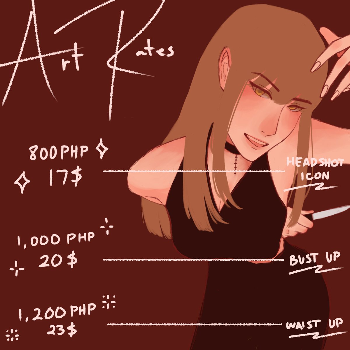 taromakki's tweet photo. [ UPDATED (EMERGENCY) COMMISSION ]

Changed prices since I realized how much time I spent on one art and I need to save money for funds and medical bills ! Feel free to dm me if you have further inquiries! https://t.co/eA9kKKj6h9