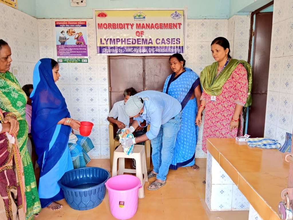 PaleiGopinath's tweet photo. Management of Lymphedema to Prevent both Progression of Disease and episodes of ADL is necessary. Demonstration on Foot care & exercise to Patients (#MorbidityManagement of Lymphedema Cases ) at Malipada SC HWC, CHC Haladia, Khordha https://t.co/LKxswOb0h5