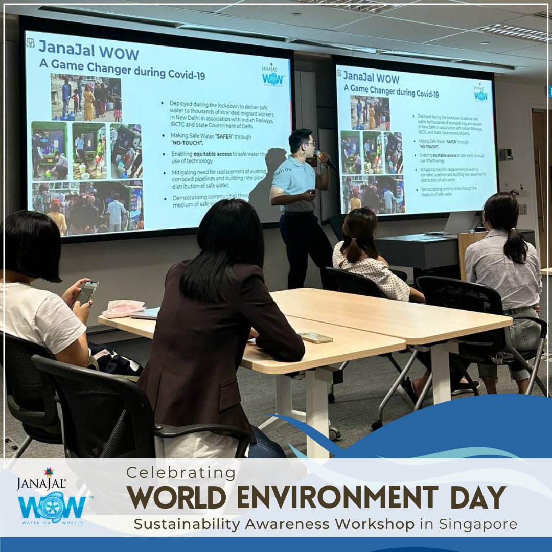JanaJalImpact's tweet photo. Team JanaJal continues to spread the word to numerous beneficiaries & stakeholders globally, on the need of safe drinking water & #sustainable practices.
Sharing the highlights from #learningevents & community engagement initiatives conducted on #WorldEnvironmentDay2023. https://t.co/XqRbaKc59P