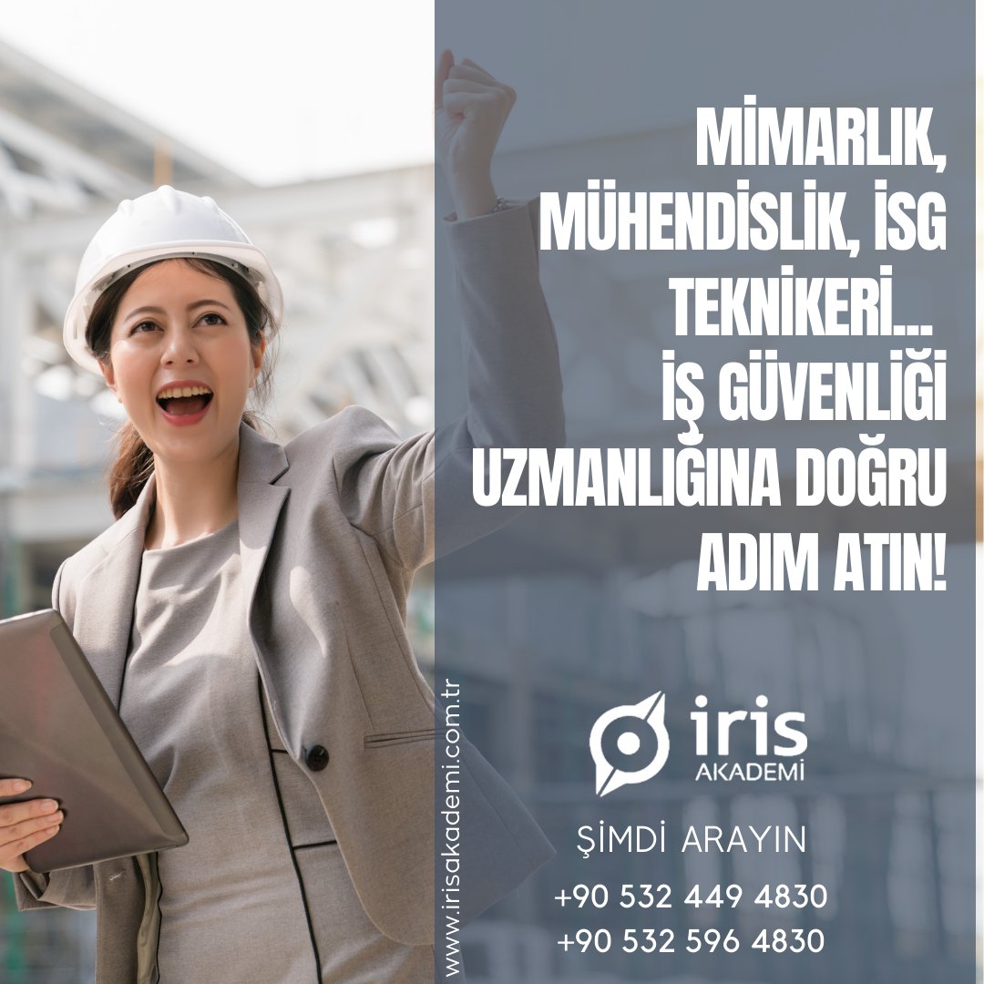 irisisgkursu's tweet photo. 🚀 Tüm mimarlık, mühendislik ve İSG teknisyenlerine sesleniyoruz! İş güvenliği uzmanı olmaya hazır mısınız? 🏢🚧🔒 İlk adımınız için İRİS AKADEMİ'de bize katılın.

📌https://t.co/2EafeIxVew
@irisisgkursu 

#KariyerHedefleri #İşGüvenliği #IRISAKADEMİ #İSG #İşGüvenliğiUzmanı https://t.co/255gJKAdq4