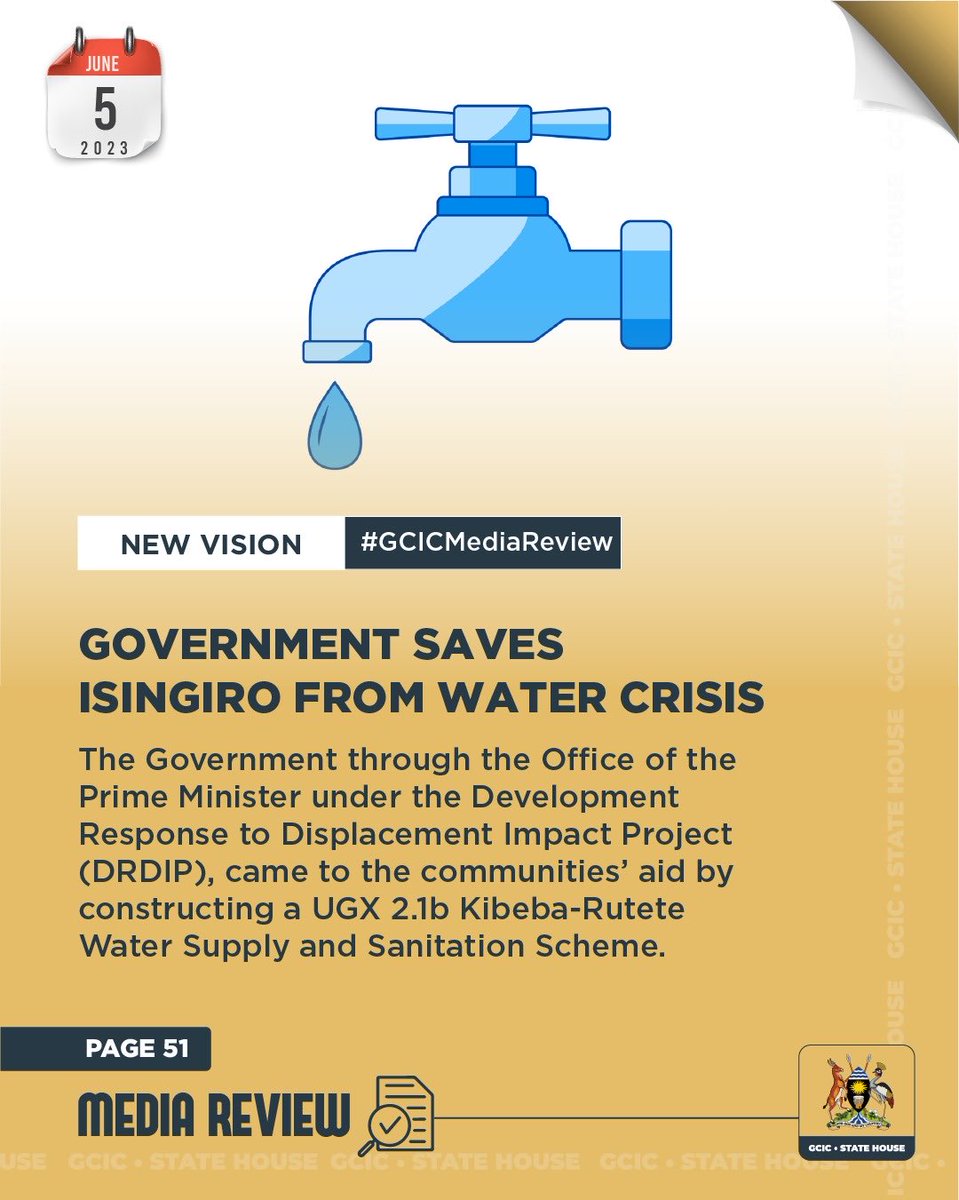 ⁦@GovUganda⁩ saves Isingiro from water crisis ⁦@nwscug⁩ ⁦@GCICUganda⁩#GCICMediaReview