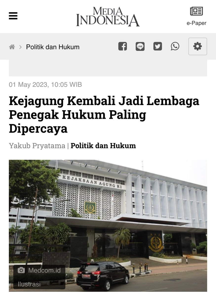 Jangan sampai kepercayaan publik, membuat kita jemawa. Pencapaian ini bukanlah sesuatu yang mudah, namun mempertahankan atau meningkatkannya justru akan jauh lebih sulit. Jaga dan tingkatkan kepercayaan yang diberikan oleh masyarakat. Jangan justru kita khianati dan sia-siakan 🙏