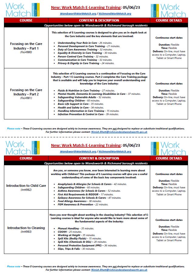 WorkMatchWrk's tweet photo. #Mondaymorning
#Richmond &amp; #Wandsworth residents can learn a new skill from the comfort of their home with our #elearning courses
#Hospitality, #Construction, #Management, #BusAdmin, #Care, #Cleaning. #Chlildcare
For details, our #Job #Vacancies &amp; to enrol https://t.co/Az4lnEgCJa https://t.co/DdJTp4DeGz