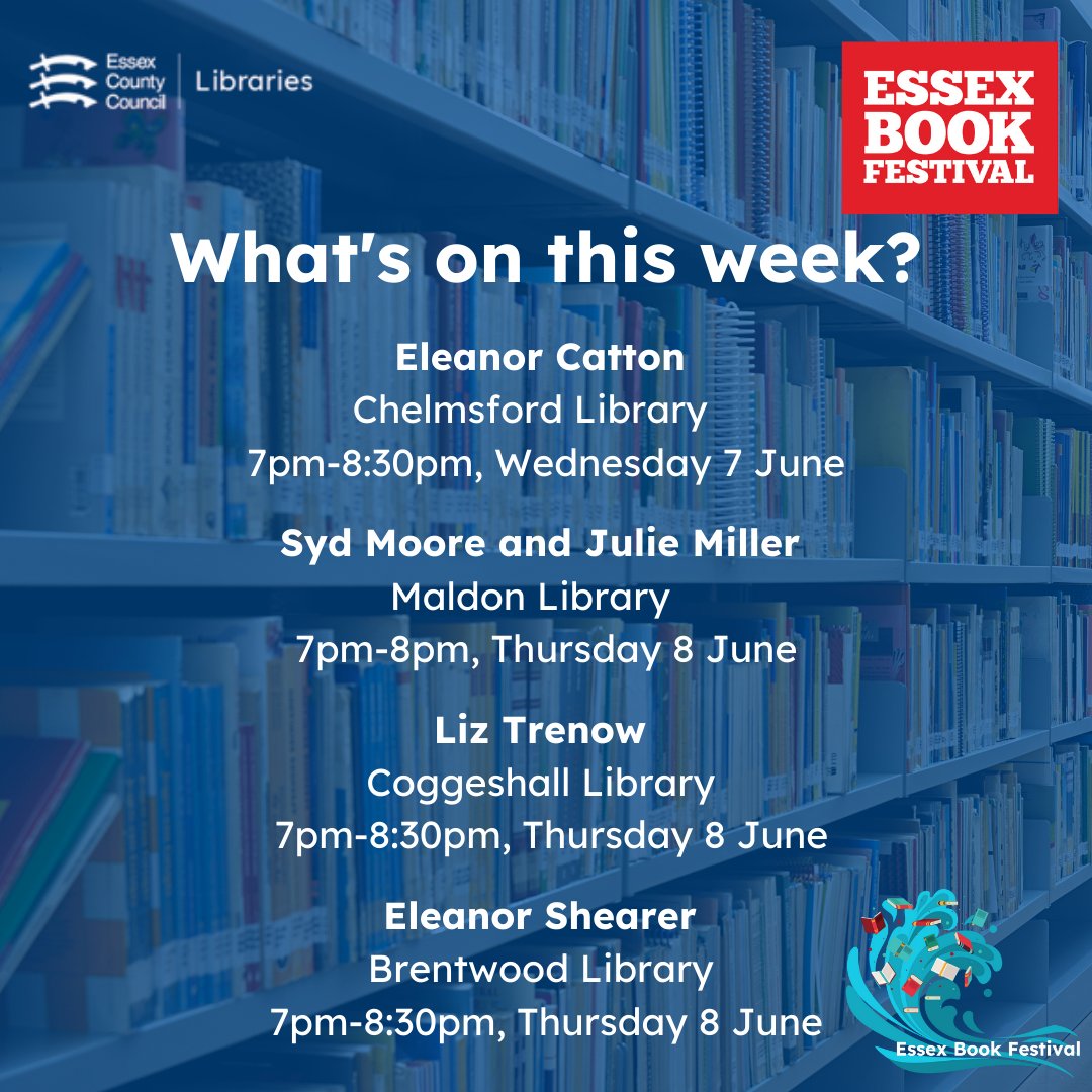 EssexLibraries's tweet photo. There's still time to get your tickets...🎟

But, be quick as there are only limited numbers for some events! Time is ticking!⏰

Book yours here: https://t.co/yYUZMAkOna https://t.co/AKc7ZL9T4E
