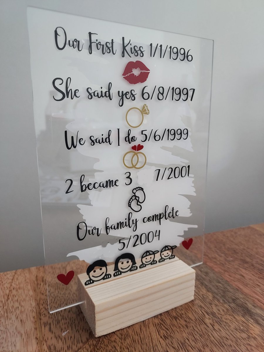 cardsbychrissie's tweet image. A small gift to my hubby on our anniversary. Another make I've been wanting to create for a while - where have those years gone 😳

#Acrylicsign
@Hobbycraft
#diecutting
#vinyl
#cricut
