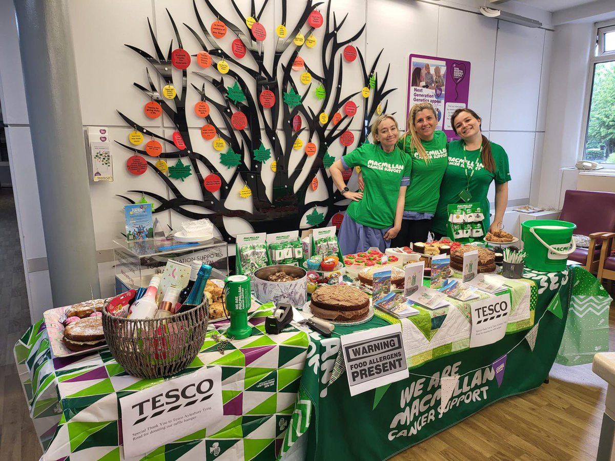 cesear90's tweet photo. Get down to the main entrance at @RBandH  Harefield hospital for the Macmillan cake sale. Special thank-you to #tescotringroadaylesbury for their raffle basket @MichelleRackh11 @Kate_Ross_1  @macmillancancer https://t.co/tUqH4U5IEV