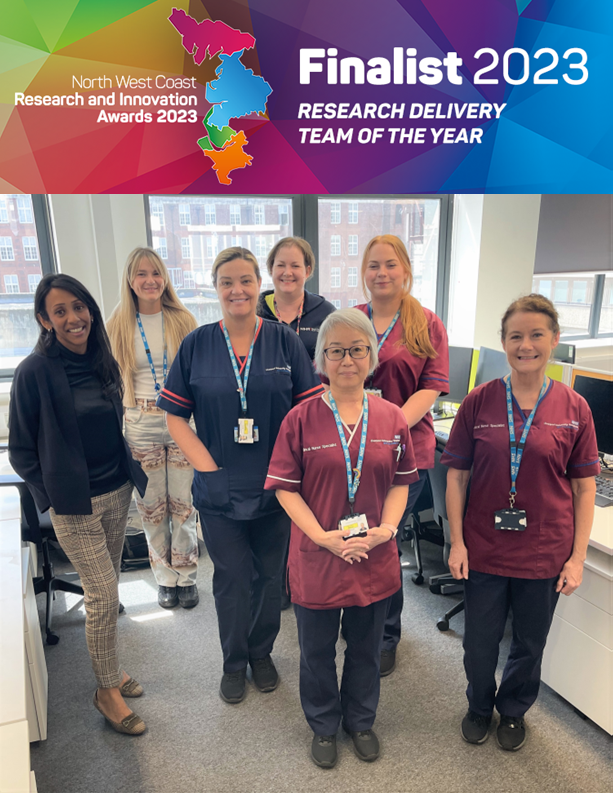 Congratulations to the Haematology Research Team for their nomination at this year's @NIHRCRN_nwcoast awards. 

➡ To read the full story, click the link: tinyurl.com/2s38pk9r

Winners will be announced on Thursday 22nd June 2023.